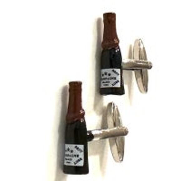 Champagne Bottle Cufflinks - Picture 3 of 3